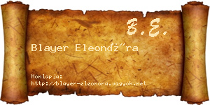 Blayer Eleonóra névjegykártya